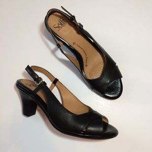 Sofft Leather Sling back w/ peep-toe heel. Sz 8.5m